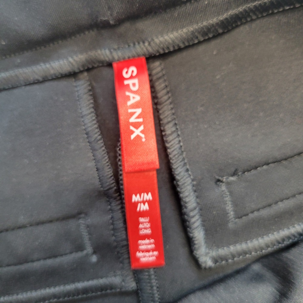 Spanx Perfect Pant Ponte Women Medium Tall Black Slim Straight Leg 20254T - Picture 5 of 12